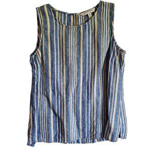 Ellen Tracey 100% Linen Sleeveless Blouse